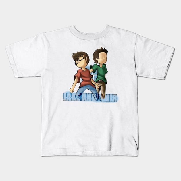 jake and amir cartoon shirt Kids T-Shirt by ryanimateon